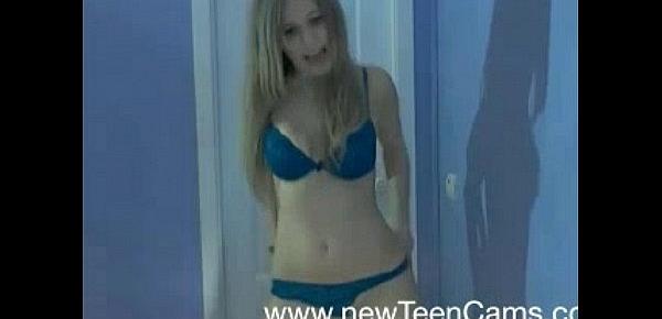  Cute young teen with highpitch voice striptease and fucking at newTeenCams.com